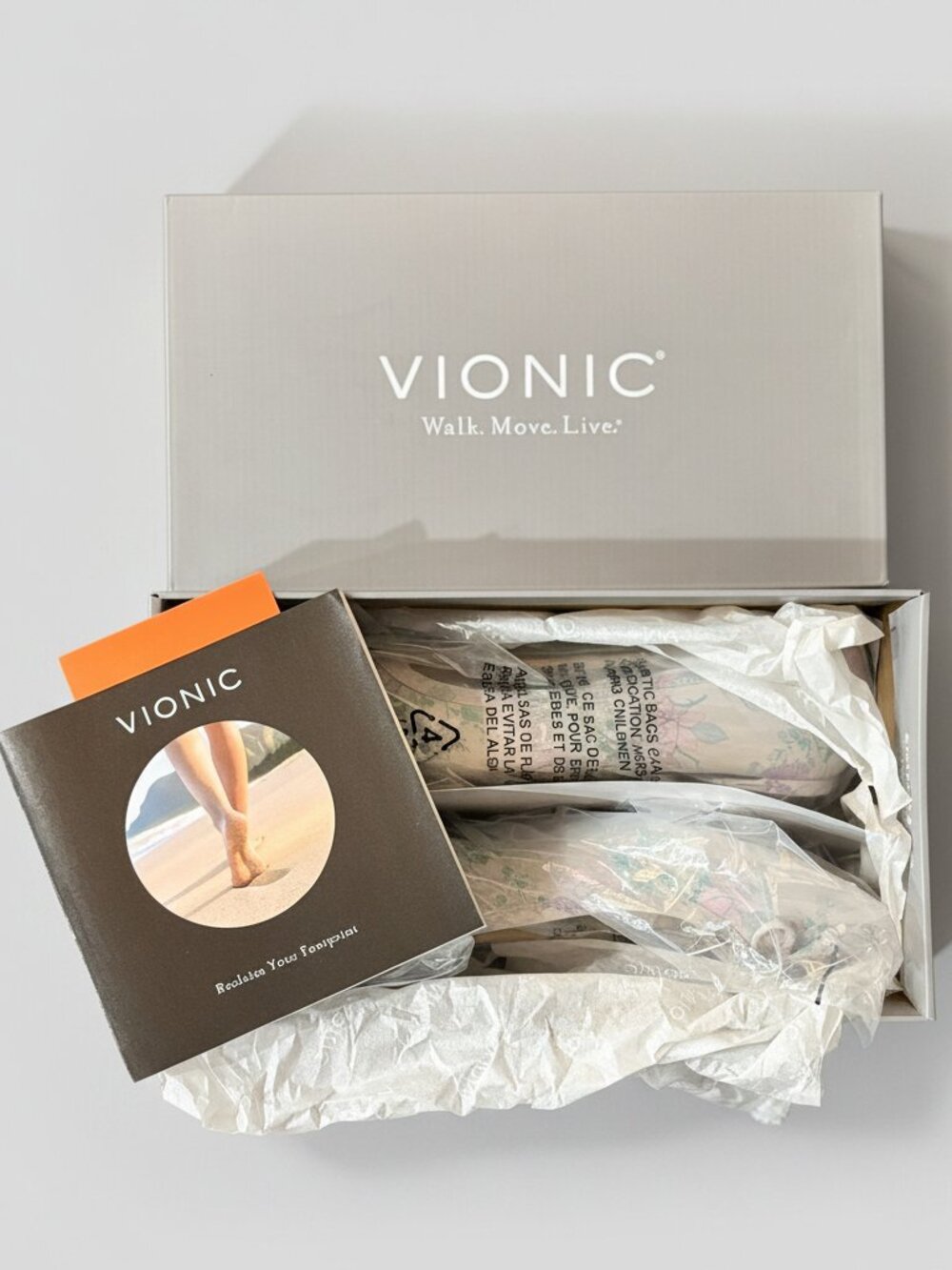 Vionic Callisto Botanical Ballet Flats Ivory Floral Size 6 M NWB